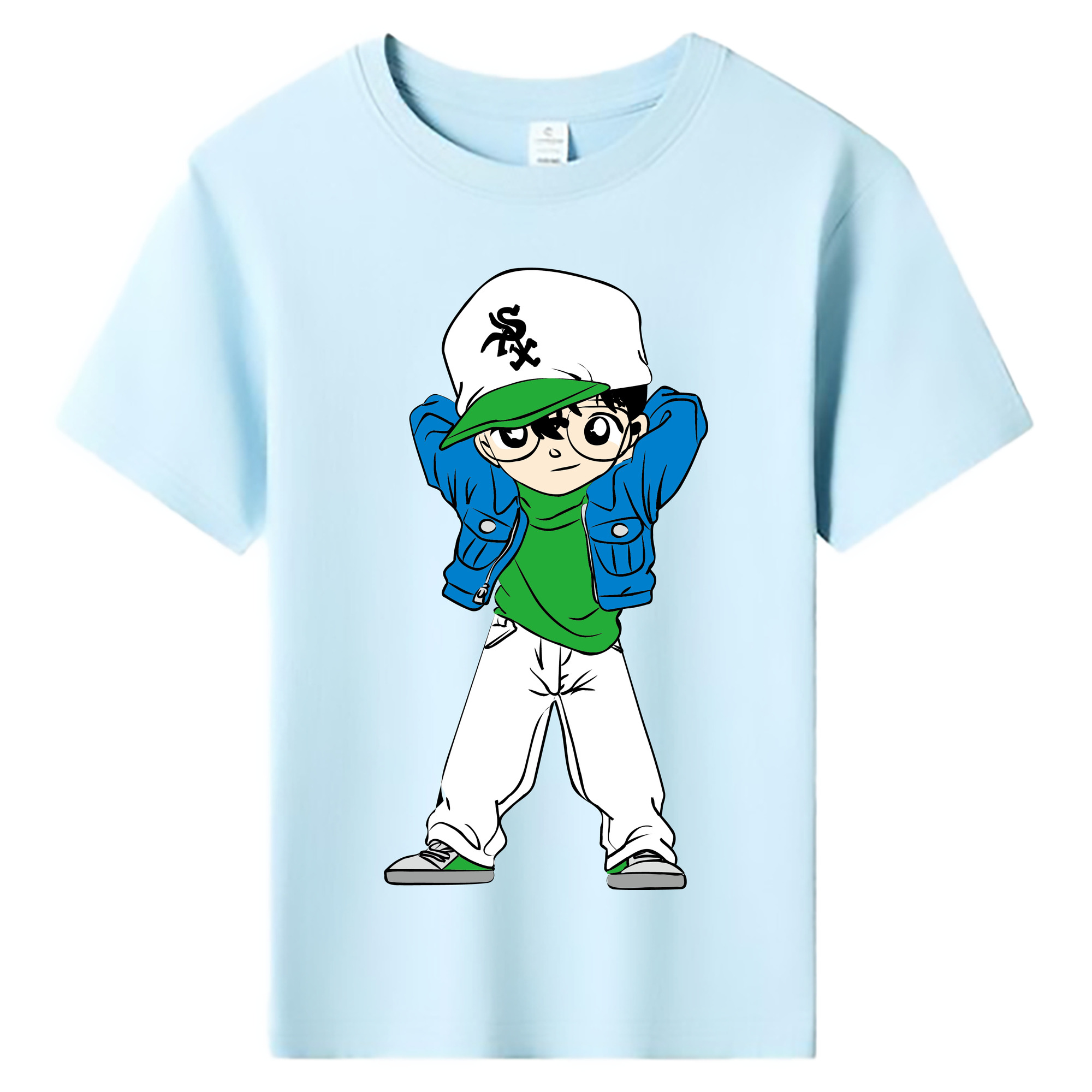 （画像用） 名探偵コナン 江戸川 コナン Detective Conan Conan Edogawa 綿100％キッズTシャツ（フロントプリント）
